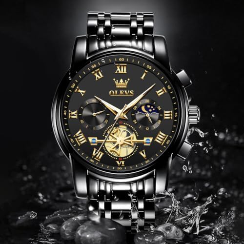 OLEVS IMPERIAL - Reloj de lujo con indicador de fase lunar para hombre