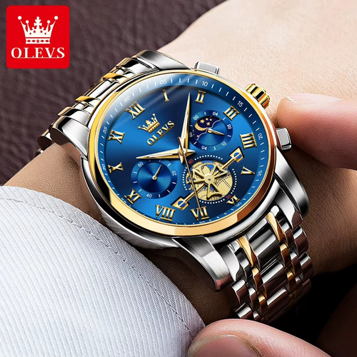 GOLDEN OLEVS - Reloj de lujo con múltiples funciones para hombre (Tiktok)