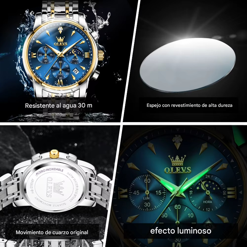 OLEVS 3639 - Fase lunar reloj para hombre
