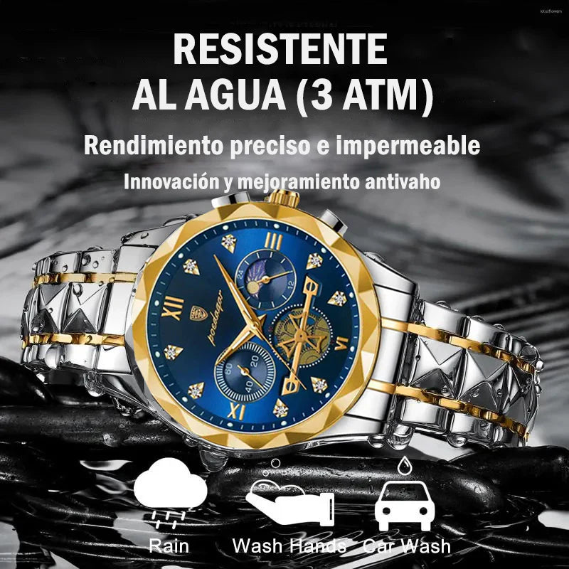 VANGUARD – Reloj de lujo con incrustaciones de cristal para hombre