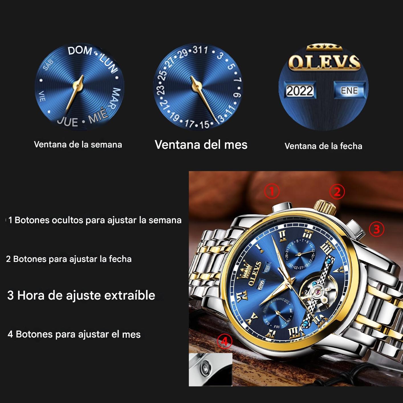 OLEVS ROYAL -  Reloj de lujo con múltiples funciones para hombre (Tiktok)