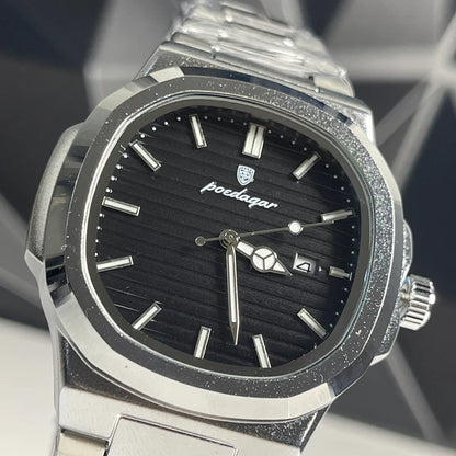 POEDAGAR – Reloj único con brazalete de acero integrado para hombre