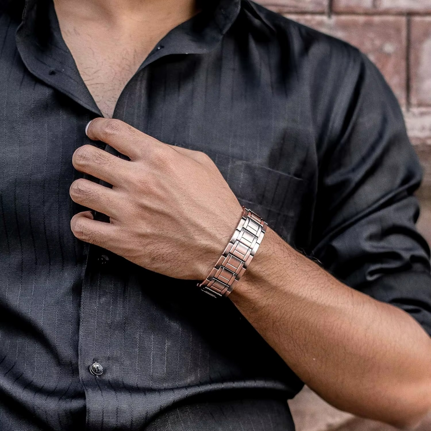ARADOO 3X - Pulsera magnética de cobre para hombres