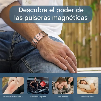 ARADOO 3X - Pulsera magnética de cobre para hombres