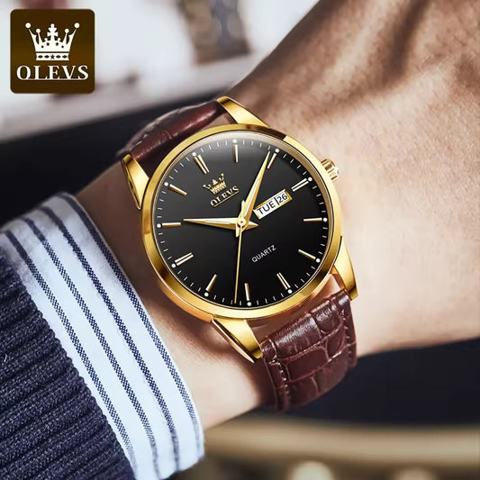 OLEVS CLASSIC – Reloj de diseño clásico con calendario completo para hombre
