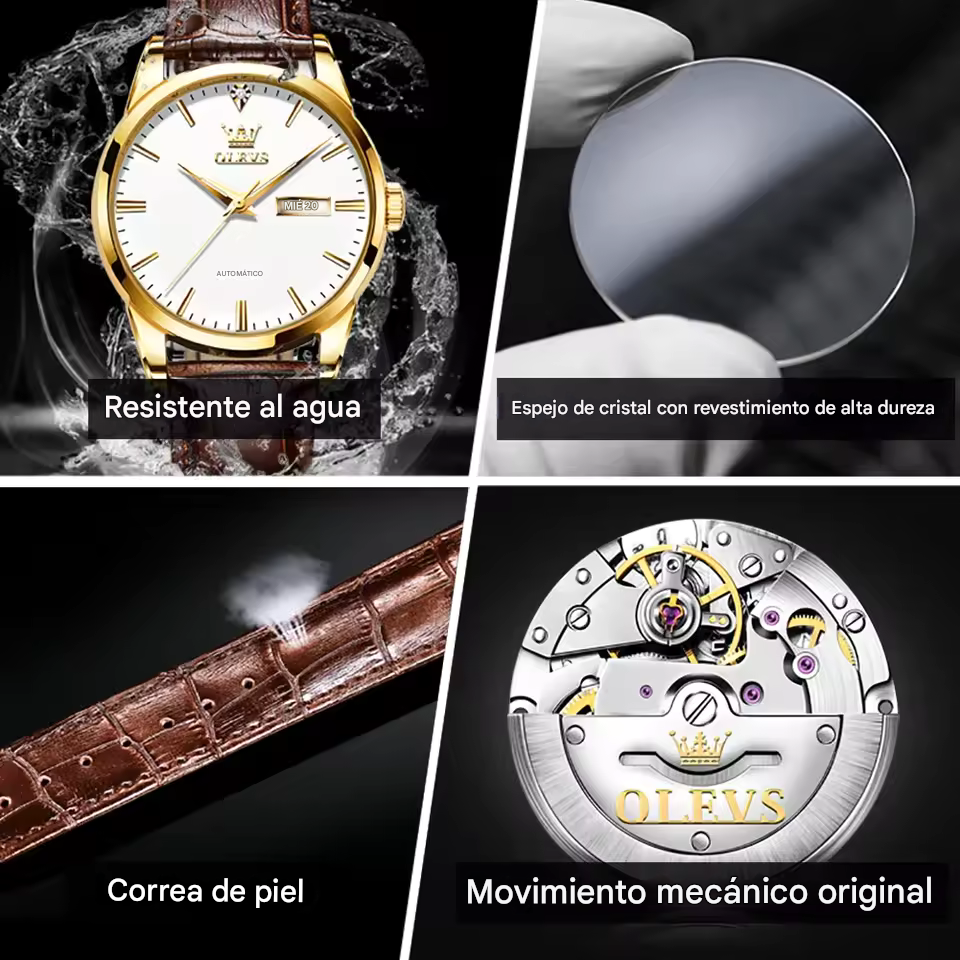 OLEVS CLASSIC – Reloj de diseño clásico con calendario completo para hombre