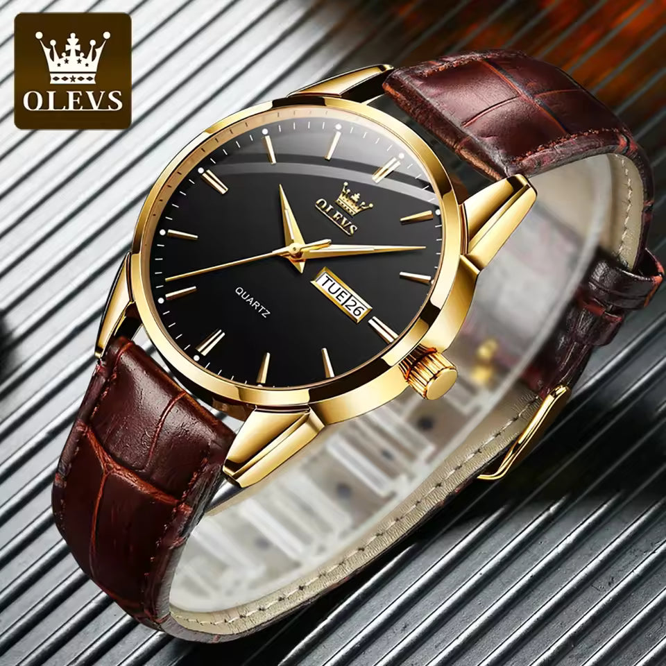 OLEVS CLASSIC – Reloj de diseño clásico con calendario completo para hombre