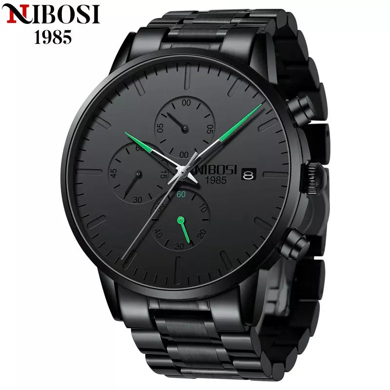 NIBOSI- reloj analógico resistente al agua para hombre